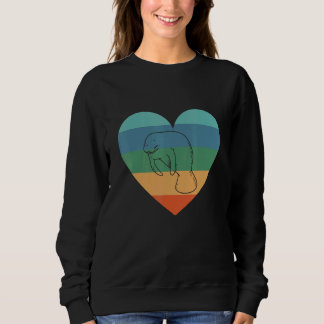 Tierpfleger Retro Herz Seekuh Meer Tier Frauen Man Sweatshirt