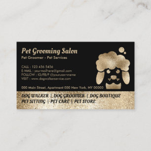 Tierpflegesalon Gold Sparkling Visitenkarte