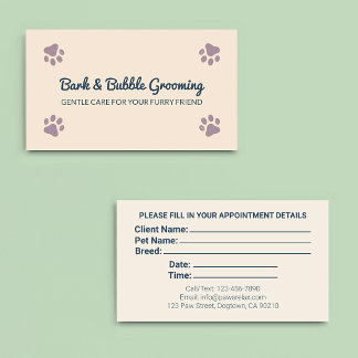 Tierpflegesalon – Hund & Katze Terminkarte