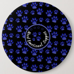 Tierpfoten druckblau personalisierte Tierrettung Button