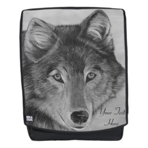 Tierporträt-Malereiwölfe des grauen Wolfs Rucksack