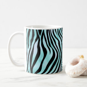 Tierprint hellblaues Zebrafell Türkis Kaffeetasse