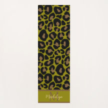 Tierprint Leopard Olivgrün Monogramm Name