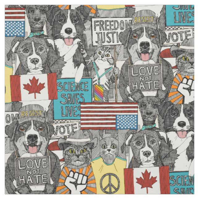 Tierprotest Stoff (Muster)