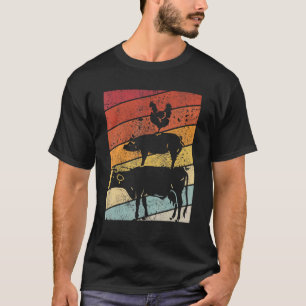 Tierpyramid Design a Retro Style Cow Chicken P T-Shirt
