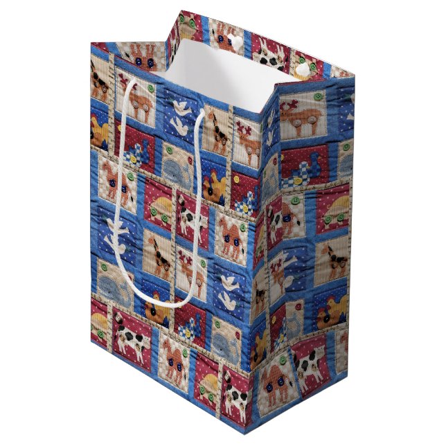 Tierquilt Mittlere Geschenktüte (Vorderseite Schrägansicht)