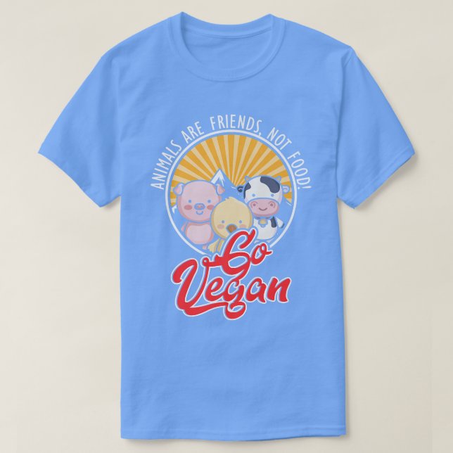 Tierrechte Freunde Lebensmittel Fleisch Vegan Vege T-Shirt (Design vorne)
