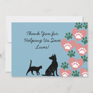 Tierrettung für Hunde und Katzen Dankeskarte