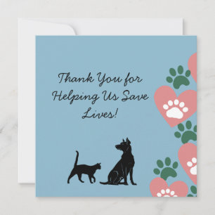 Tierrettung für Hunde und Katzen Dankeskarte