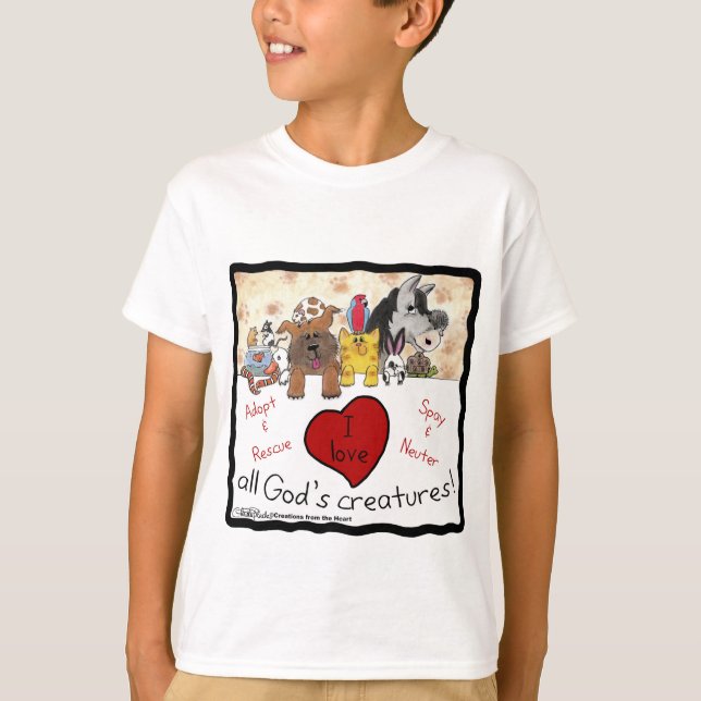 Tierrettung-I-Liebe Alle Gottheiten T-Shirt (Vorderseite)