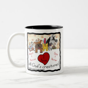 Tierrettung-I-Liebe Alle Gottheiten Zweifarbige Tasse