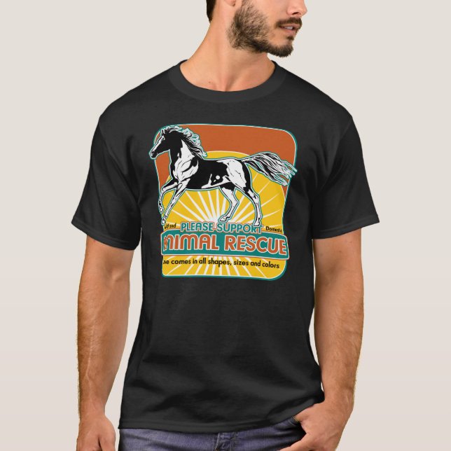 Tierrettungs-Pferd T-Shirt (Vorderseite)