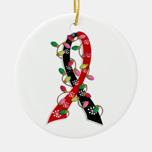 Tierrettungs-Weihnachtslicht-Band Keramik Ornament (Vorne)