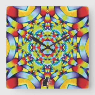 Tiers Kaleidoskop Quadratische Wanduhr