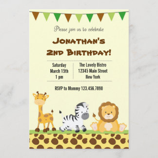 Tiersafari Geburtstagspartei Einladung