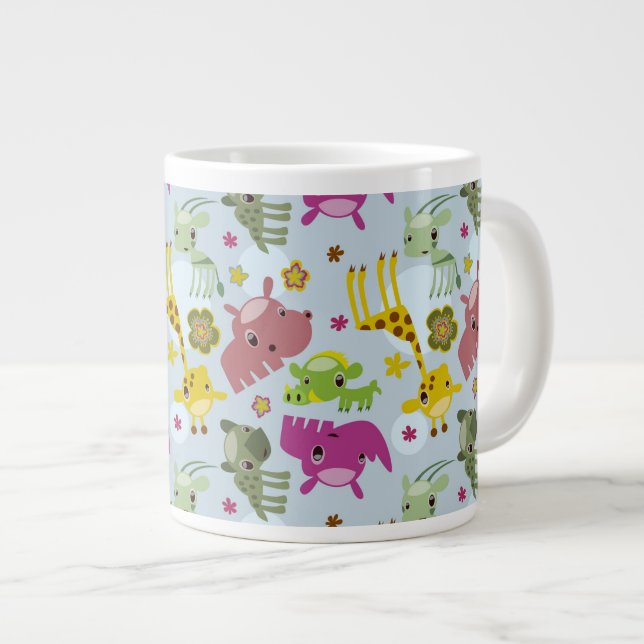 Tiersafarimuster Jumbo-Tasse (Vorderseite Rechts)