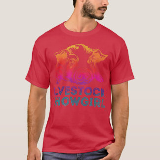 Tierschaumädchen - Ausstellen von Schweinen auf de T-Shirt