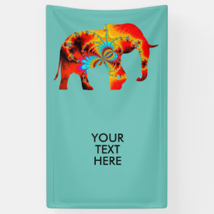 Tierschutz - Fraktal der Elefanten-Silhouette 1 Banner