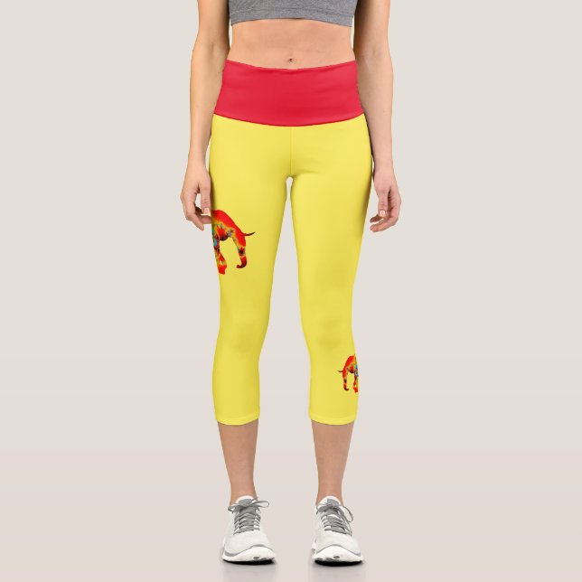 Tierschutz - Fraktal der Elefanten-Silhouette 1 Capri Leggings (Vorderseite)