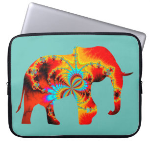 Tierschutz - Fraktal der Elefanten-Silhouette 1 Laptopschutzhülle