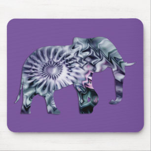 Tierschutz - Fraktal für Elefanten der Silhouette  Mousepad