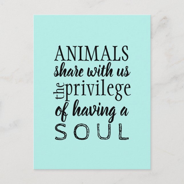 Tierschutzbefürworter Postkarte (Vorderseite)