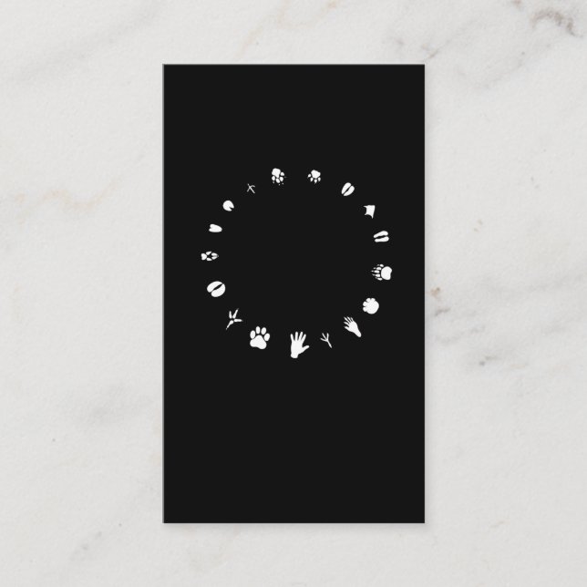 Tierschutzunterstützung Paw Footprints Circle Lieb Visitenkarte (Vorderseite)