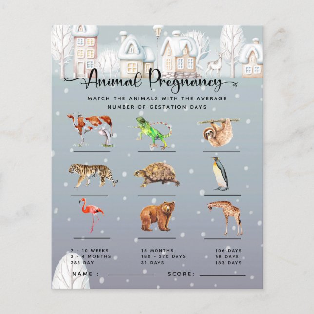 Tierschwangerschaft Winter Baby Showspiel (Vorderseite)
