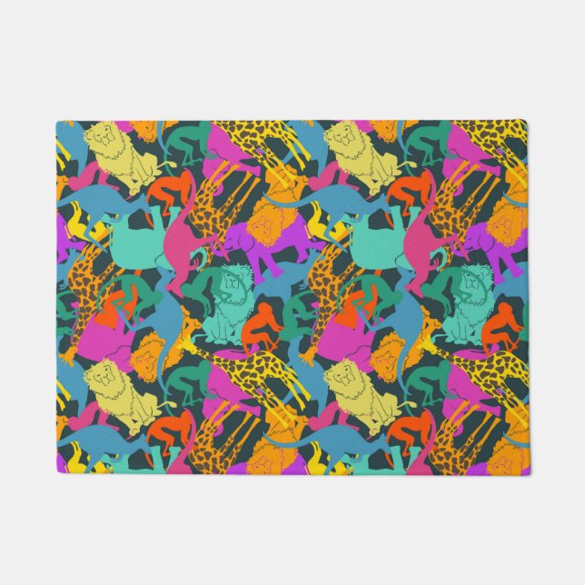 TierSilhouette-Muster Fußmatte (Vorderseite)