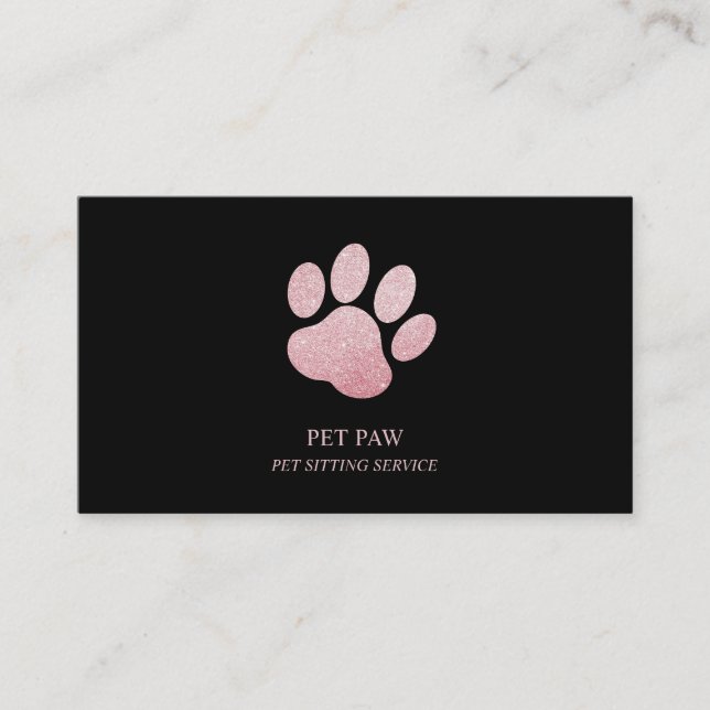 Tiersitzdienst Paw Groomer Veterinär Visitenkarte (Vorderseite)