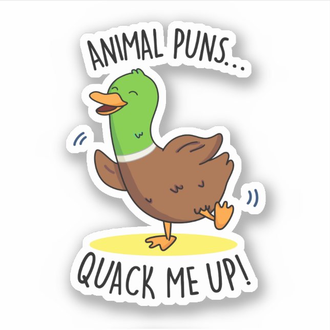 Tiersonnen quacken mich bis zum lustigen Duck Puff Aufkleber (Vorderseite)