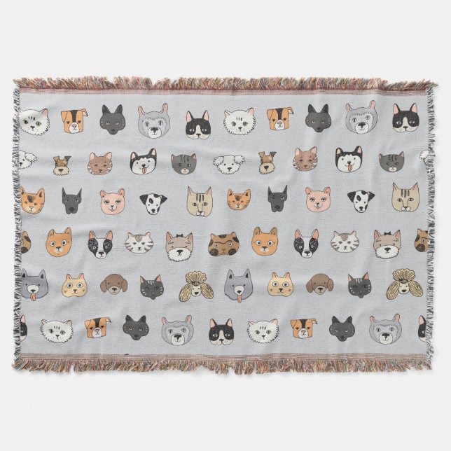 Tierspass: Hunde bei Katzen Doodle Mix Decke (Vorderseite)