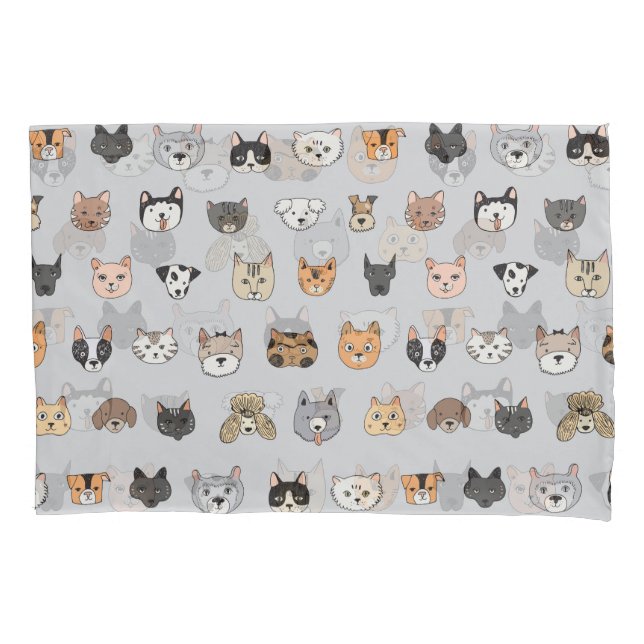 Tierspass: Hunde bei Katzen Doodle Mix Kissenbezug (Vorderseite)