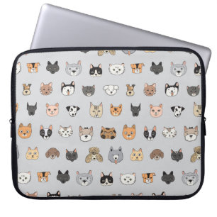 Tierspass: Hunde bei Katzen Doodle Mix Laptopschutzhülle