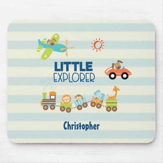 Tierspielzeugzug Auto und Flugzeug Kleiner Explore Mousepad (Vorne)