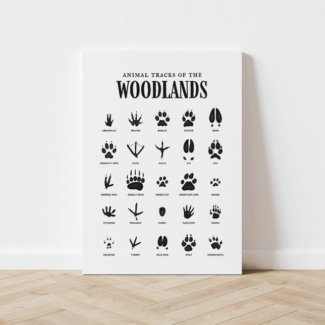Tierspuren Woodland-Kinderzimmer Leinwanddruck (Von Creator hochgeladen)