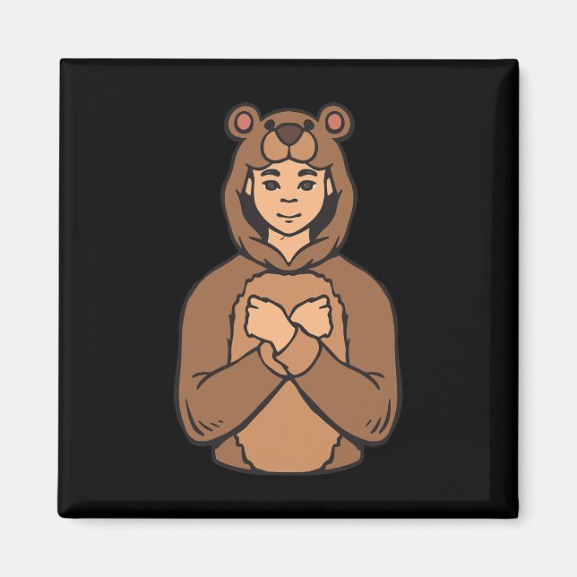 Tierstich der Hand Gesture Deaf Hörverlust Magnet (Vorne)