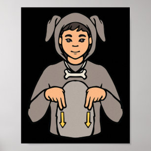 Tierstich der Hand Gesture Deaf Hörverlust Poster