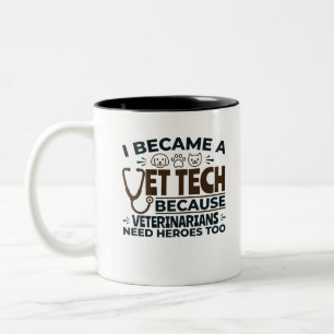 Tiertechnologie, weil Tierärzte auch Helden brauch Zweifarbige Tasse