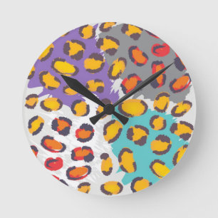 Tiertiermuster Runde Wanduhr