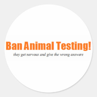 Tierversuche verbieten! Funny Animal Rights Parody Runder Aufkleber