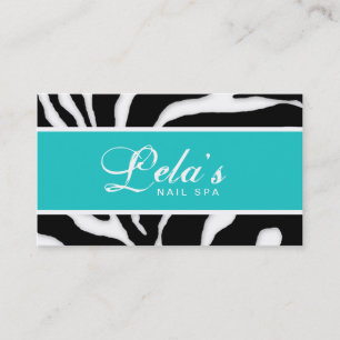 TierVisitenkartezebra-Nagel-Salon-Blau-Winkel Visitenkarte