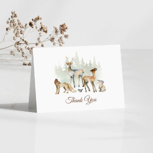 Tierwald Woodland Babydusche Dankeskarte