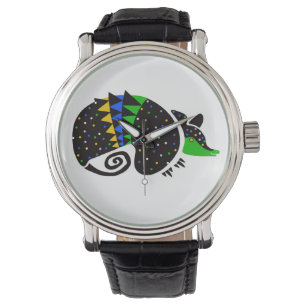 Tierwelt - Handgezeichnetes ARMADILLO - Brasilien Armbanduhr