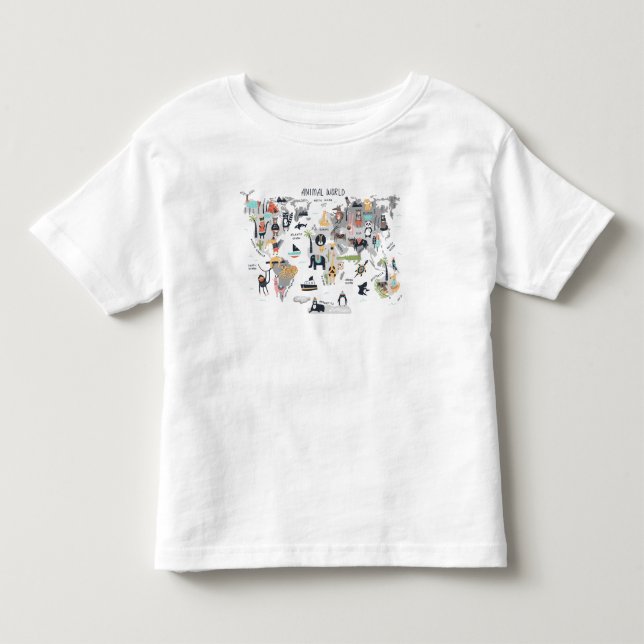 Tierweltkarte Kleinkind T-shirt (Vorderseite)