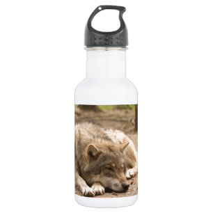 Tierwolf-FriedensLiebe-wilde Land-Natur Edelstahlflasche