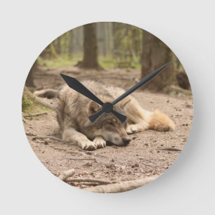 Tierwolf - Liebe Wildland Runde Wanduhr