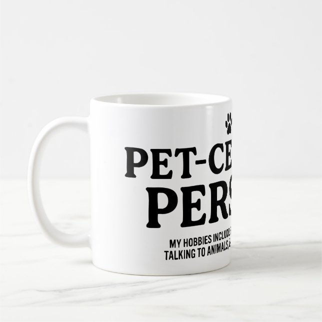 Tierzentrierte Person Kaffeetasse (Links)