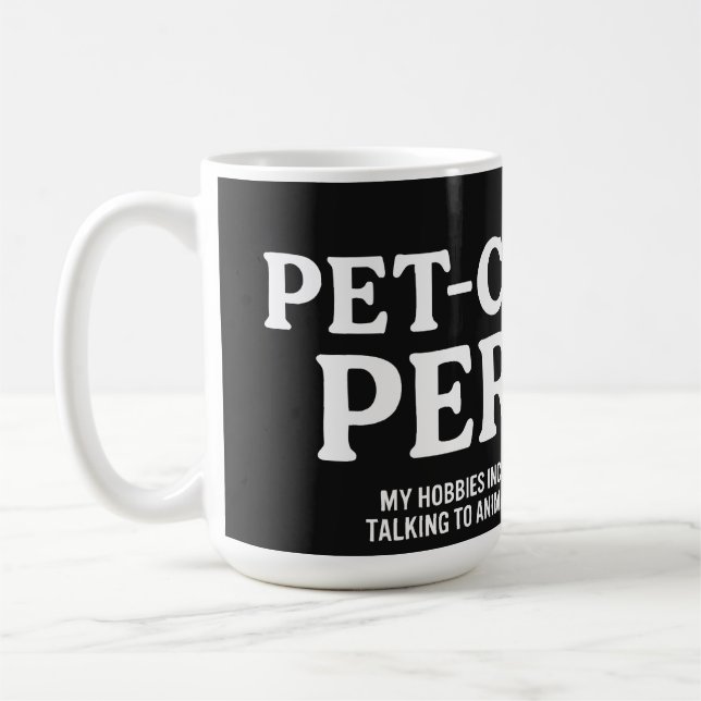 Tierzentrierte Person Kaffeetasse (Links)