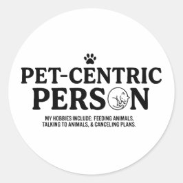 Tierzentrierte Person Runder Aufkleber